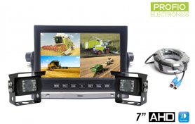 Bil omvänd kamera AHD LCD HD bilmonitor 7 "+ 2x HD-kamera med 18 IR-lysdioder