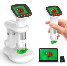 Microscopios para niños - microscopio escolar Wifi con zoom 50-1000x + LED