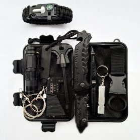 Survival kit - Emergency SOS kit (väska) multifunktionell 10 i 1 verktyg
