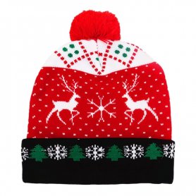 LED-Mütze mit Bommel – Winter-Weihnachtsmütze – WEIHNACHTSHIRSCH