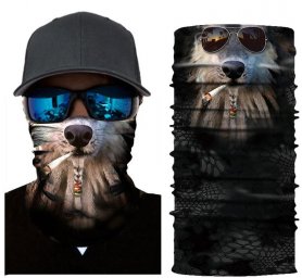 Lustiges 3D-Design - Gesicht Sturmhaube RASTA SMOKING DOG
