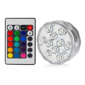 LED-lys for avkjøling av champagne/vinskåler eller til bassenget - RGB med fjernkontroll - Sett med 5 stk.