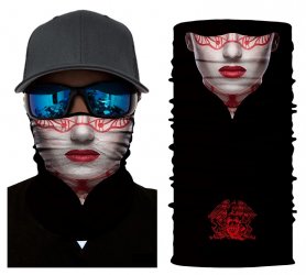 Стильный черный шарф с 3D-печатью - FANTOM WOMAN