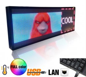Nagy képernyő LED-es kijelző - Színes 100 cm x 27 cm