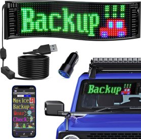 Autós LED panel - rugalmas (görgethető) led kijelző teljes színű - bluetooth-on keresztül programozható mobilra