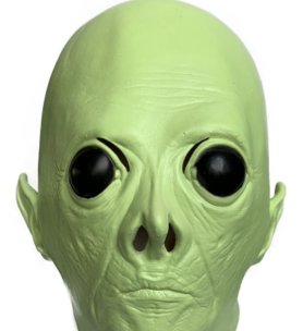 Ufón (mimozemšťan) - Zelená maska na tvár - pre deti aj dospelých na Halloween či karneval