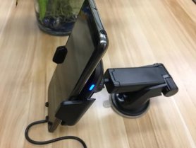 Mobile holder into the car - Automatic Qi wireless + Infrared sensor and 360° swivel pad