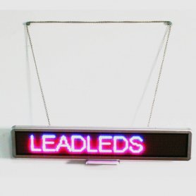 LED display with scrolling text in 3 colours - 56 cm x 11 cm