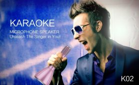 Party karaoke 5W mikrofon med Bluetooth och minneskort