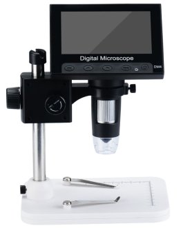 Microscope numérique avec caméra et écran 4,3" pour PC + éclairage LED avec grossissement 50-1000x