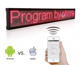 LED-skärm för butiker - Röd, med WiFi - iOS / Android - 101 cm bredd