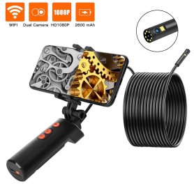 Boroskopická kamera 8mm duálna FULL HD s Wifi + podstavcom na mobil - 5m kábel