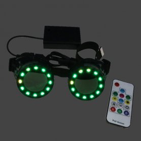 Ochelari luminoși rotunzi Eclipse LED culoare RGB + telecomandă