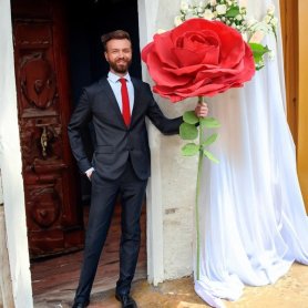 Ruža za Valentinovo - XXL Veliki cvijet crvena ruža poklon 1,6m