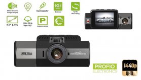 2 csatornás autókamera (elöl/beltéri) + QHD felbontás 1440p GPS-szel - Profio S32