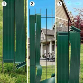 Taśma prywatności - Listwy ogrodzeniowe elastyczne PCV do ogrodzenia siatkowego 3D - wypełnienie PCV szerokość 4,7cm x 50m - kolor zielony