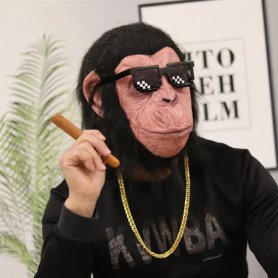 Μάσκα χιμπατζή - Μάσκα προσώπου (κεφαλιού) σιλικόνης χιμπατζή για παιδιά και ενήλικες