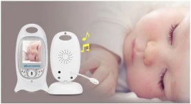 Video babymonitor - 2 "LCD + Nanny-kamera med 8x IR-LED och tvåvägskommunikation