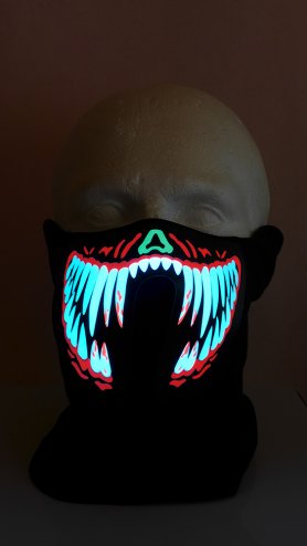 Rave-Masken für Jungs LED-Zähne - Sound empfindlich