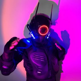 Шлем Party LED - Rave Cyberpunk 5000 с 24 разноцветными светодиодами