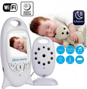 Baby monitor video - 2 "LCD + telecamera per baby sitter con 8 LED IR e comunicazione a due vie