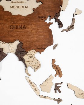 3D maps on the wall - wooden map 150 cm x 90 cm