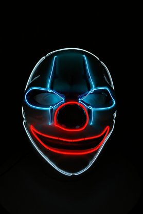 Máscara de payaso con LED intermitente