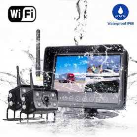 Vízálló SET kamera AHD -vel csónakhoz/jachtokhoz/csónakhoz/géphez/autóhoz - 7 hüvelykes LCD monitor + 2x WiFi kamera