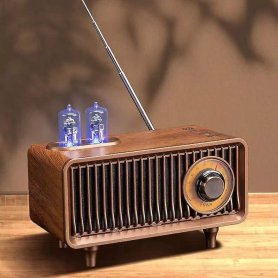 Retro-Radio - Vintage-Radio aus Holz mit Bluetooth + FM/AM-Radio/AUX/USB-Festplatte/Micro-SD