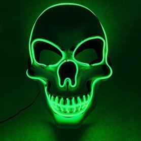 LED maska na tvár SKULL - zelená