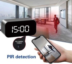 Alarm clock camera 4K - digital clock spy cam with WIFI (iOS / Android) + night vision