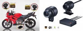 Motorkerékpár kamera kettős kamerák (elöl + hátul) Full HD + WiFi