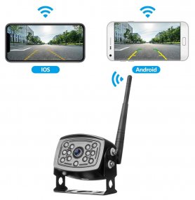 Teléfono con cámara de marcha atrás 12IR LED - transmisión en vivo a través de wifi a teléfono móvil (iOS, Android)