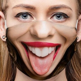 Maschera divertente sulla stampa 3D del viso - Lingua sfacciata