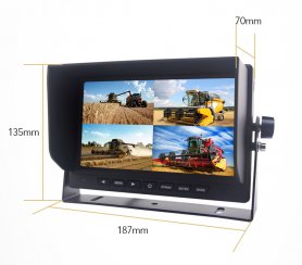 Omvendt DVR-skjerm 7 "LCD + opptak fra 4 kameraer opp til 128 GB SDXC-kort