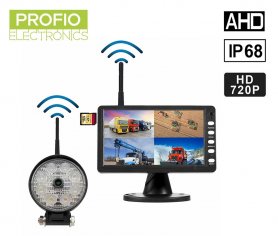 Work SET - Monitor LCD digitale 7" + telecamera WiFi 120° con 720P AHD con luce LED 8x + IP68