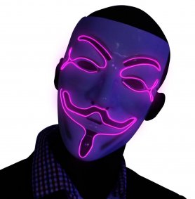 Vendetta mask LED - фиолетовый