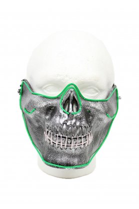 LED festmaske - grønt kranium