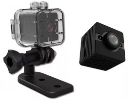 Mini kamera sportowa 2,5 cm x 2,5 cm mikro rozmiar — FULL HD 155° wodoodporna do 30 metrów