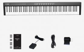 Elektroniskt tangentbord (digitalt piano) 125 cm med 88 tangenter + Bluetooth + stereohögtalare