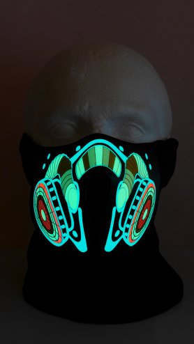Lys op rave maske DNB - lydfølsom