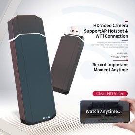 USB flash drive camera FULL HD with WiFi P2P + motion detection + micro SD support up to 128GB