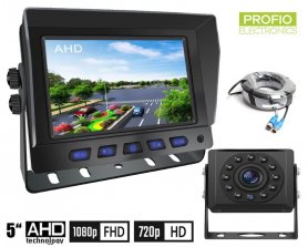 Backupkamera med bildskärm AHD/CVBS HD set - 5 "Hybrid 2CH bilmonitor + 1x HD kamera