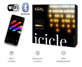 LED vertikale Streifen 5m - Twinkly Icicle + BT + Wi-Fi mit 190 Stück AWW Diode - weiße LED