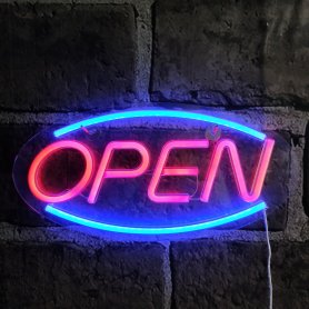 Neon bar tecken OPEN - LED glödbräda