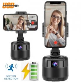 Selfieholder - Smart automatisk motorisert roterende stativ for mobiltelefon + 2MP webkamera