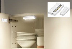 LED lyser ind i kabinettet 2 stk pakke + magnetføler + Li-on batteri