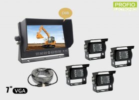 Megfordítható 7 "-os LCD monitor rögzítéssel + 4x vízálló kamera 150 ° -os szögben