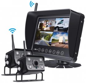 Vízálló SET kamera AHD -vel csónakhoz/jachtokhoz/csónakhoz/géphez/autóhoz - 7 hüvelykes LCD monitor + 2x WiFi kamera