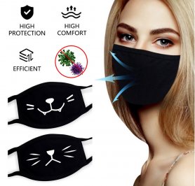Gesichtsschutzmasken - 100% Baumwolle schwarz